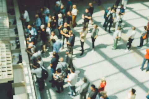 People queue at ticket store terminal Stock Photos