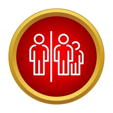 People queueing line icon on red button Illustrazione stock