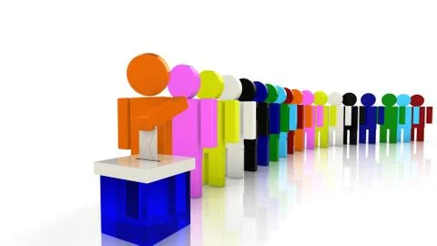 People queuing to vote Illustrazione stock