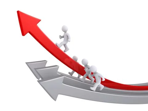 People race on arrows Stock Illustration