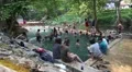 People in radon pool in Thailand HD Footage