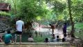 People in radon pool in Thailand HD Footage