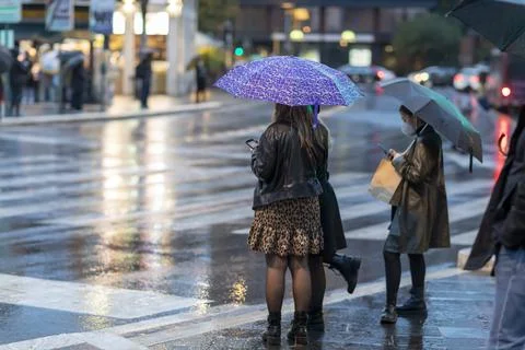 People in the rain Stock Photos