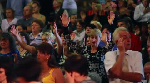 People raise their hands Stock Footage 25229014