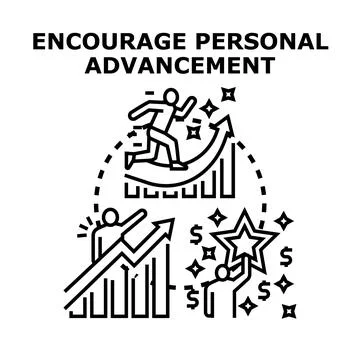 People reaching goals, making progress, achieving success Stock Illustration