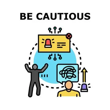People reacting to digital security alert information Stock Illustration