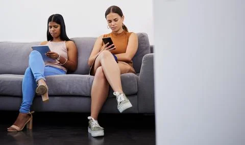 People, reading and queue in waiting room for interview, recruitment or online Stock Photos