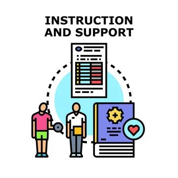 People receiving instruction and support for development Stock Illustration