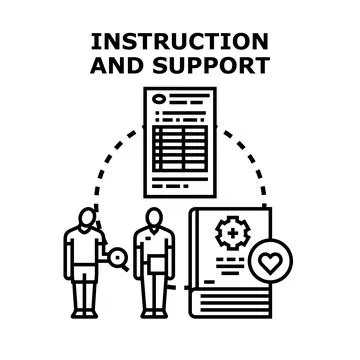People receiving instruction and support for development Stock Illustration