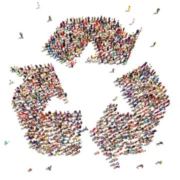 People that recycle Stock Illustration