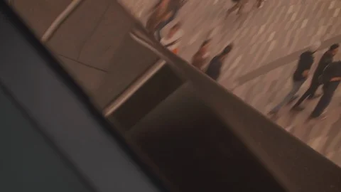 People in Reflection on Building Stock Footage 120528274