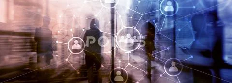 People relation and organization structure. Social media. Business and commun Stock Photos