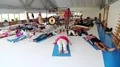 People relax after workout in gym HD Footage