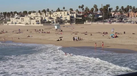 People Relaxing on the Beach 2 Stock Footage 46869732