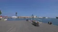 People relaxing on a bench in the port of Barcelona 4k or 4k+ Resolution