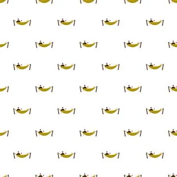 People relaxing in hammocks seamless pattern Stock Illustration