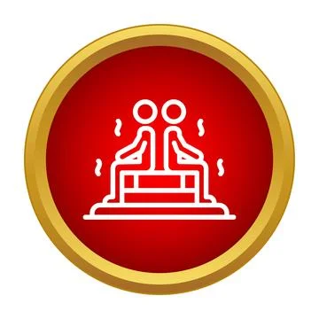 People relaxing in hot sauna room icon Stock Illustration