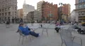 People relaxing near Flatiron Building in New York in 4K 4k or 4k+ Resolution
