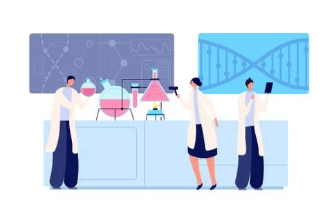 People in research laboratory. Lab testing, clinical women student education Illustrazione stock