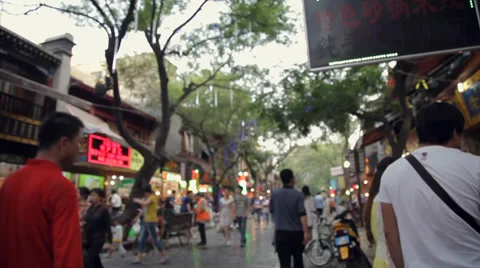 People on a residential streets Stock Footage 35662629