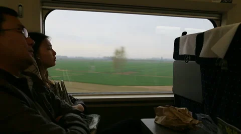 People rest in high speed train in China Video stock 53519089