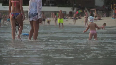 People rest on the sea Stock Footage 233152959