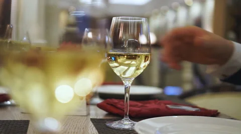 People in the restaurant drinking wine Stock Footage 58747114