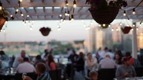 People in restaurant Stock Footage 72669463