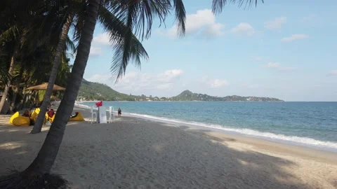 People resting on the beach 스톡 동영상 220317639