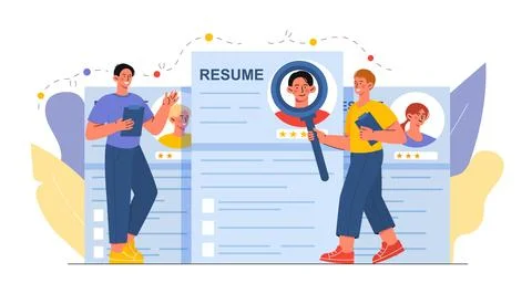 People with resume vector Stock Illustration