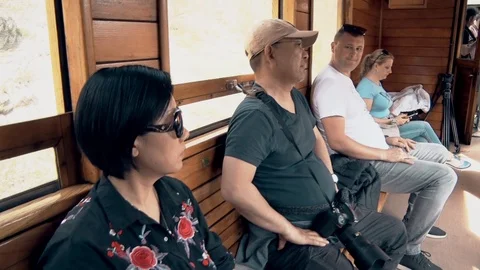 People Rides On The Train Vídeo Stock 96584838