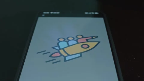 People riding on a rocket pursuing the same goal, presentation Stock Footage 309457308