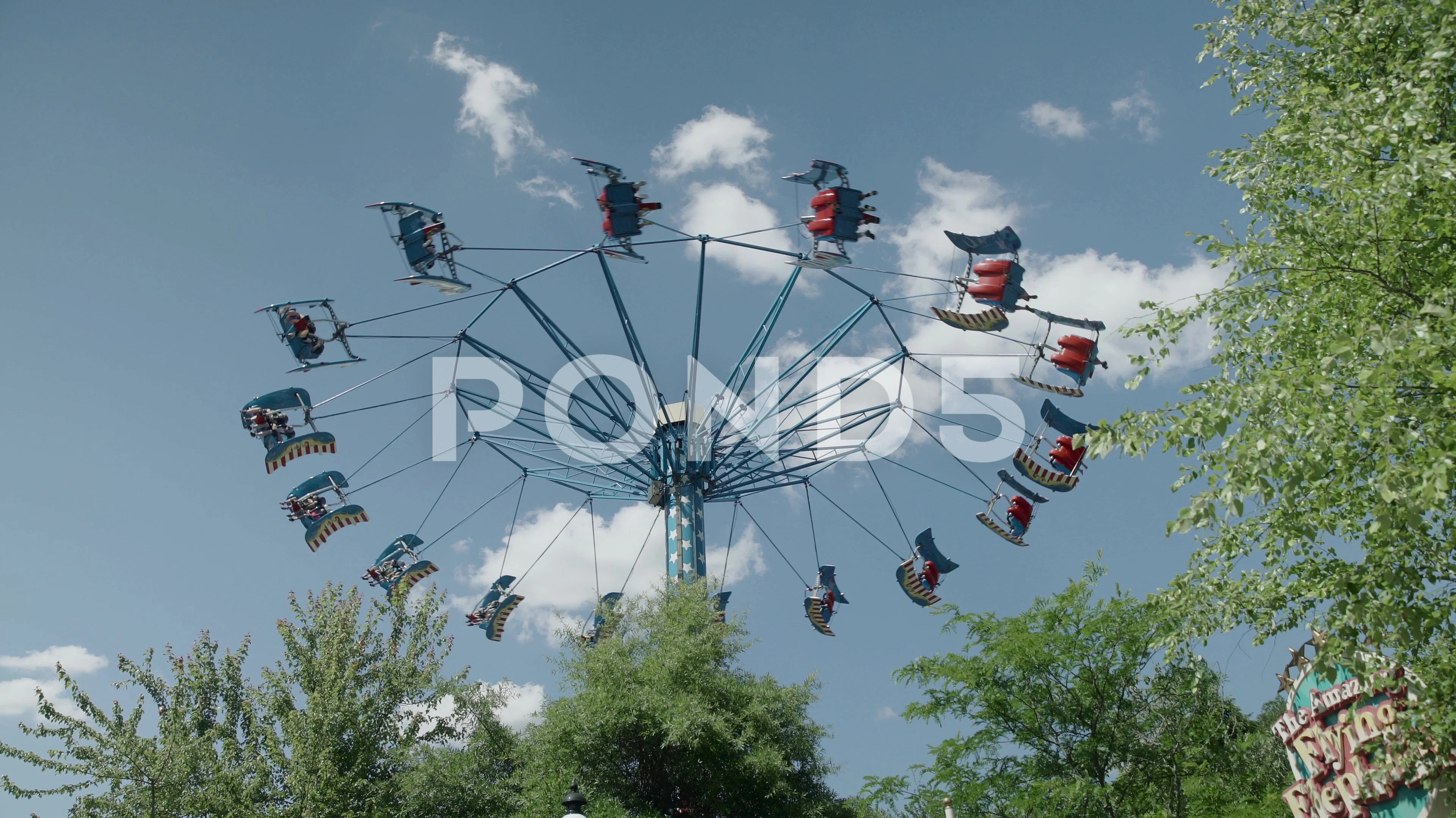 People riding the roller coaster 4k