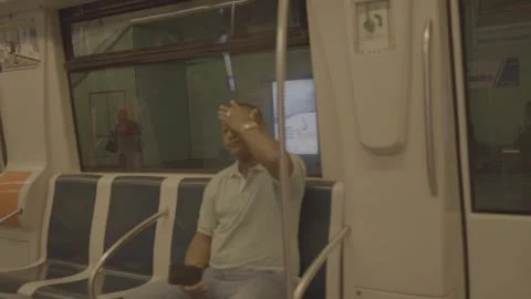 People riding the subway in Panama Stock Footage 343747871