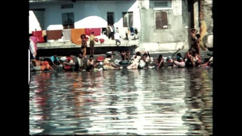 People by the Riverbank Stock Footage 277976319