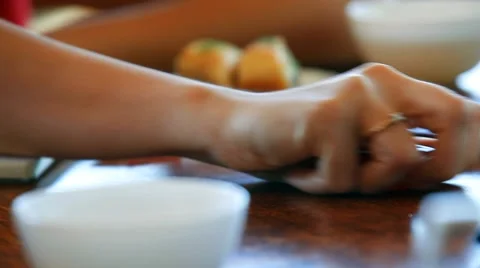 People Rolling Dice At Cafe Stock Footage 51723004