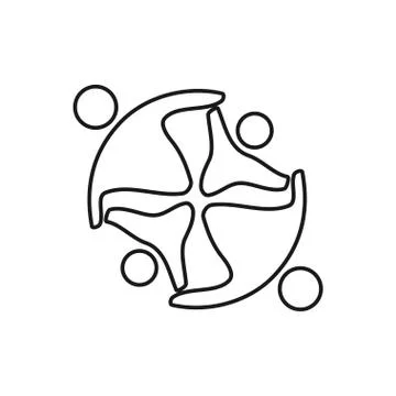 People rotation Commitment Teamwork Together Outline Logo Stock-Illustration