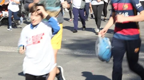 People run a marathon Stock Footage 63118236