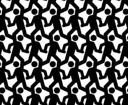 People run pattern. people walking background Ilustración de archivo