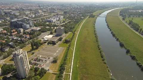 People running aerial 3 Video stock 106949688