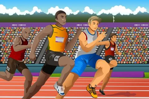 People running in competition Stock Illustration