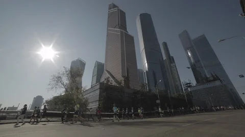 People running marathon timelapse Video stock 100796395