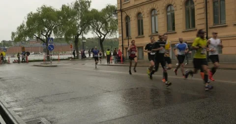 People running a maraton Stock Footage 50571682