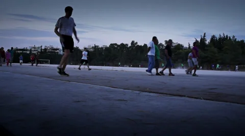 People running  on the track Stock Footage 29159015