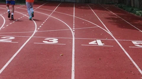 People running on track Stock Footage 49859968