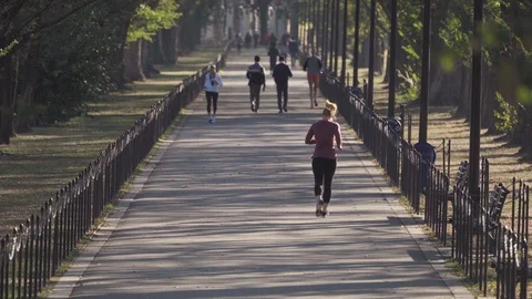 People running in Washington DC Stock Footage 119529585
