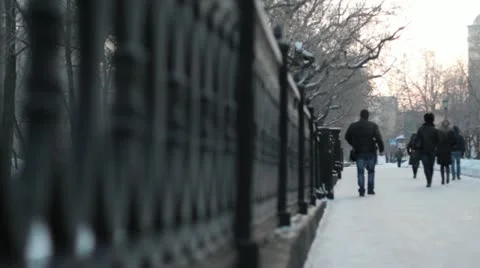 People rushing to work Stock Footage 10861546