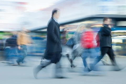 People rushing to work Stock Photos