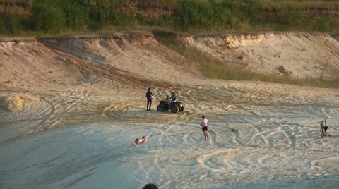 People On The Sand Stock Footage 7751989