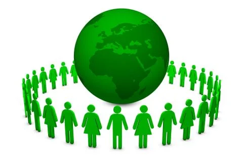 People Saving the Earth EU Stock Illustration